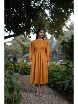 Raas Life - Orange Sunflower Solid Dress