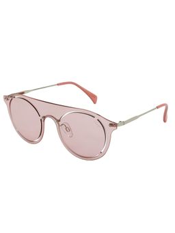 Vintage - Unisex UV Protected Pink Lens Round Sunglasses (60)