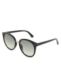 Vintage - Women UV Protected Green Lens Round Sunglasses (52)