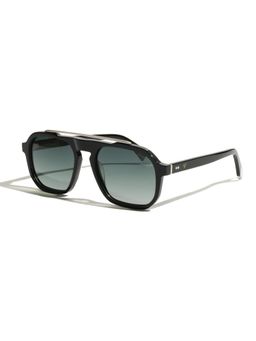 Vintage - Unisex Polarised & UV Protected Green Lens Rectangle Sunglasses (54)