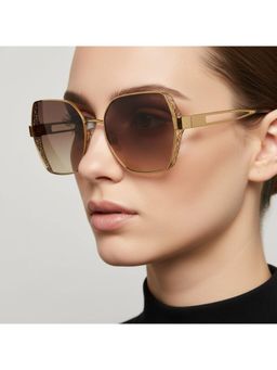 Vintage - Women UV Protected Brown Lens Butterfly Sunglasses (57)