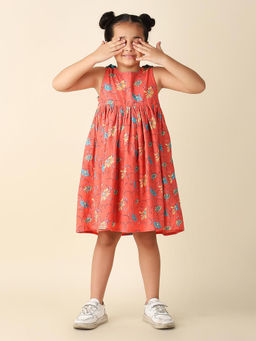 Fabindia - Coral Cotton Printed Dress