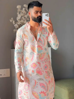 KISAH - Men Multi-Color Kurta Dhoti (Set of 2)