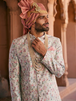 KISAH - Men Multi-Color Sherwani Front Closure