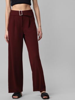 ONLY - Women Solid Maroon Pant