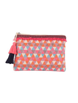 Astrid - Multicolor Cotton Makeup-Travel Pouch with Tassels