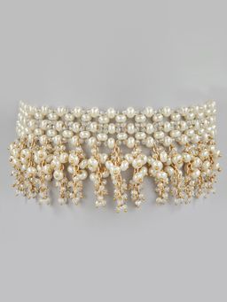 House of D'oro - Solstice White Bead & Stone Choker