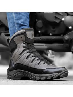 Bacca Bucci - Grey Flame 7 Eye Moto Mild Waterproof Snow Casual Boots
