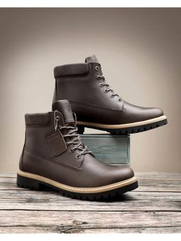 Bacca Bucci - Brown Bullet Splash Proof Leather Casual Boots for Biking and Hiking