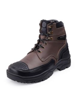Bacca Bucci - Brown PROTECTOR Leather Motorcycle Casual Boots for Men