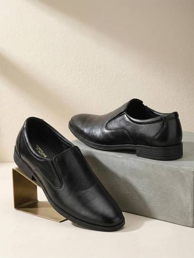 Fortune HML-87E Formal Non Lacing Moccasins for Men - Black