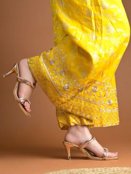 Shoetopia - Girls Dazzling Rose-Gold Embellished Stiletto Heels