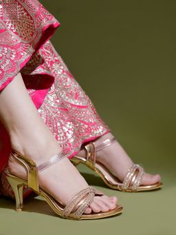 Shoetopia - Rose Gold Stilettos Heels for Girls