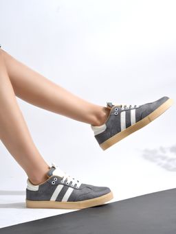 Shoetopia - Girls Grey Smart Sneakers