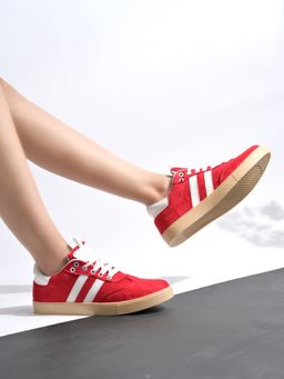 Shoetopia - Girls Red Smart Sneakers