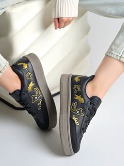 Shoetopia - Girls Black Sneakers