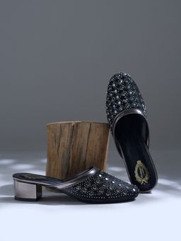 Shoetopia - Girls Black Mules Heels
