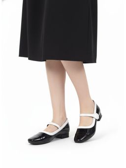 Shoetopia - Girls Black Classic Two-Tone Pump Heels