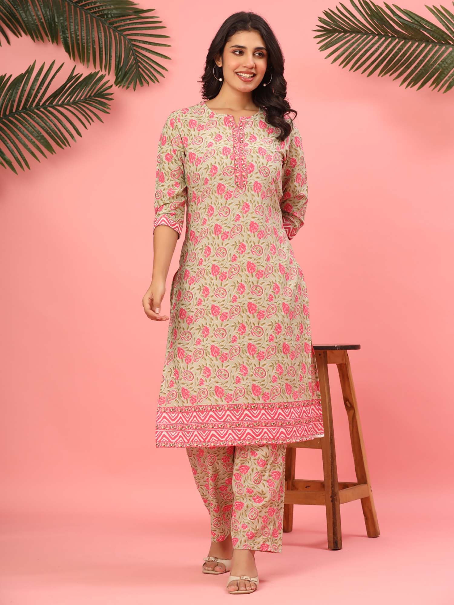 vedana Beige Day Dream Co-Ord Set-picture-1