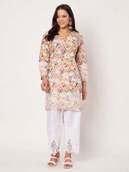SWI STYLISH - Womens Mustard Embroidered Kurta with Pant