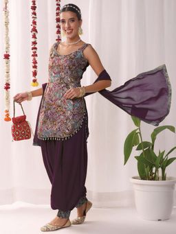 Chhabra 555 - Multi-Colour Resham Embroidered Kurta With Salwar & Dupatta
