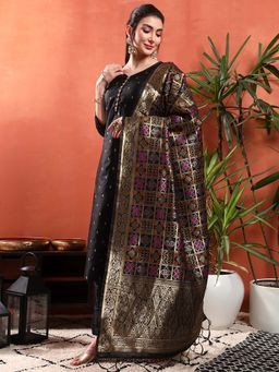 Chhabra 555 - Banarasi Silk Handloom Kurta With Pant & Dupatta