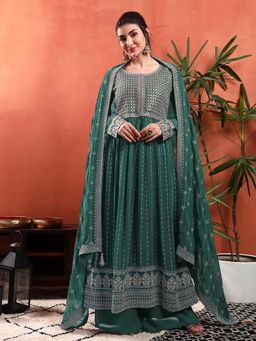 Chhabra 555 - Zardozi Aari Embroidery and Sequined Kurta with Palazzo & Dupatta