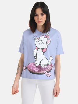 Kazo - Lavender Disney Printed T-Shirt with Sequin Work