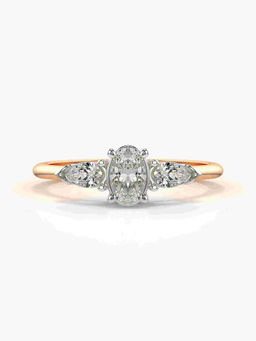 Valanova - Sterling Silver Plated with Rose Gold and Certified Lab Grown Diamond 0.52Cts