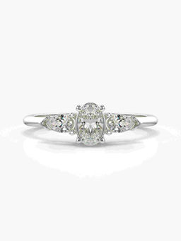 Valanova - Sterling Silver Plated with White Gold and Certified Lab Grown Diamond 0.52Cts