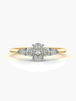 Valanova - Sterling Silver Plated with Yellow Gold and Certified Lab Grown Diamond 0.52Cts