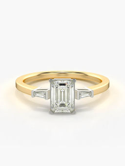 Valanova - Sterling Silver Plated with Yellow Gold and Certified Lab Grown Diamond 0.96Cts