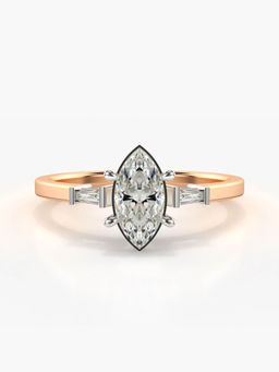 Valanova - Sterling Silver Plated with Rose Gold and Certified Lab Grown Diamond 0.71Cts