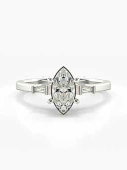 Valanova - Sterling Silver Plated with White Gold and Certified Lab Grown Diamond 0.71Cts