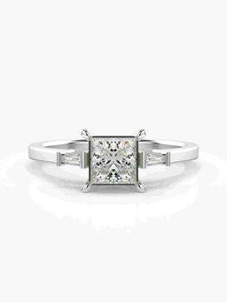 Valanova - Sterling Silver Plated with White Gold and Certified Lab Grown Diamond 0.76Cts