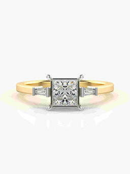 Valanova - Sterling Silver Plated with Yellow Gold and Certified Lab Grown Diamond 0.76Cts
