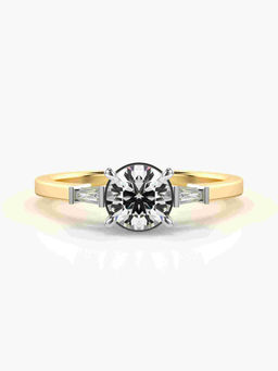 Valanova - Sterling Silver Plated with Yellow Gold and Certified Lab Grown Diamond 0.86Cts