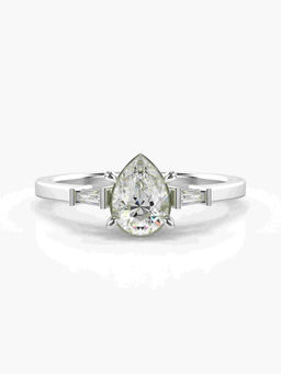 Valanova - Sterling Silver Plated with White Gold and Certified Lab Grown Diamond 0.61Cts
