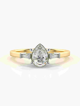Valanova - Sterling Silver Plated with Yellow Gold and Certified Lab Grown Diamond 0.61Cts