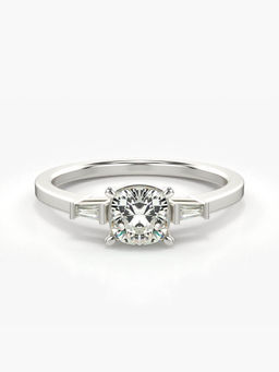 Valanova - Sterling Silver Plated with White Gold and Certified Lab Grown Diamond 0.81Cts
