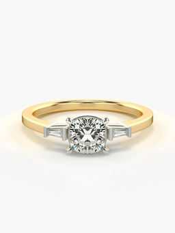 Valanova - Sterling Silver Plated with Yellow Gold and Certified Lab Grown Diamond 0.81Cts