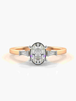 Valanova - Sterling Silver Plated with Rose Gold and Certified Lab Grown Diamond 0.71Cts