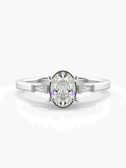 Valanova - Sterling Silver Plated with White Gold and Certified Lab Grown Diamond 0.71Cts