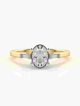 Valanova - Sterling Silver Plated with Yellow Gold and Certified Lab Grown Diamond 0.71Cts