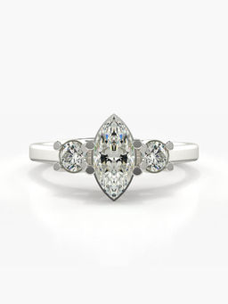 Valanova - Sterling Silver Plated with White Gold and Certified Lab Grown Diamond 0.93Cts