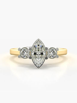 Valanova - Sterling Silver Plated with Yellow Gold and Certified Lab Grown Diamond 0.93Cts