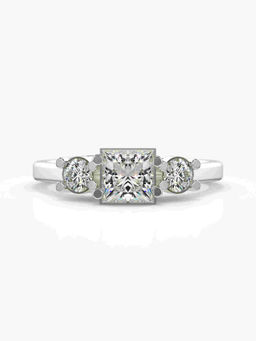 Valanova - Sterling Silver Plated with White Gold and Certified Lab Grown Diamond 0.98Cts