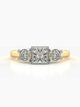 Valanova - Sterling Silver Plated with Yellow Gold and Certified Lab Grown Diamond 0.98Cts