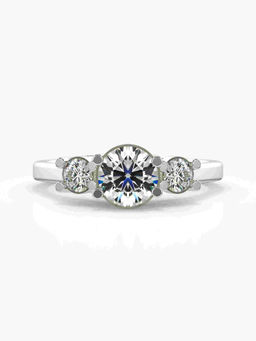 Valanova - Sterling Silver Plated with White Gold and Certified Lab Grown Diamond 1.08Cts