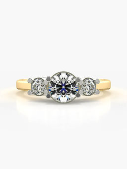 Valanova - Sterling Silver Plated with Yellow Gold and Certified Lab Grown Diamond 1.08Cts